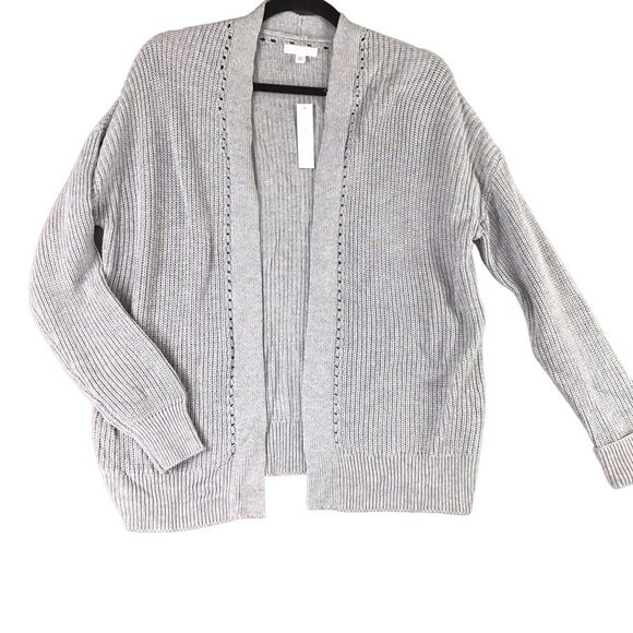Abound Womens Size XS LightGray Long Stitch Open Front Cardigan Sweater - Picture 1 of 8